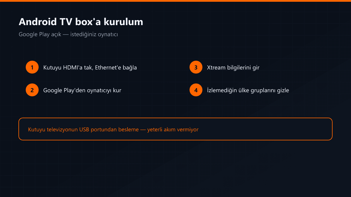 Android TV box kurulum adımları ve ilk ayarlar